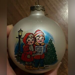 Vintage Holiday Ornament with Carolers Campbell's Kids 1984 Collector's edition